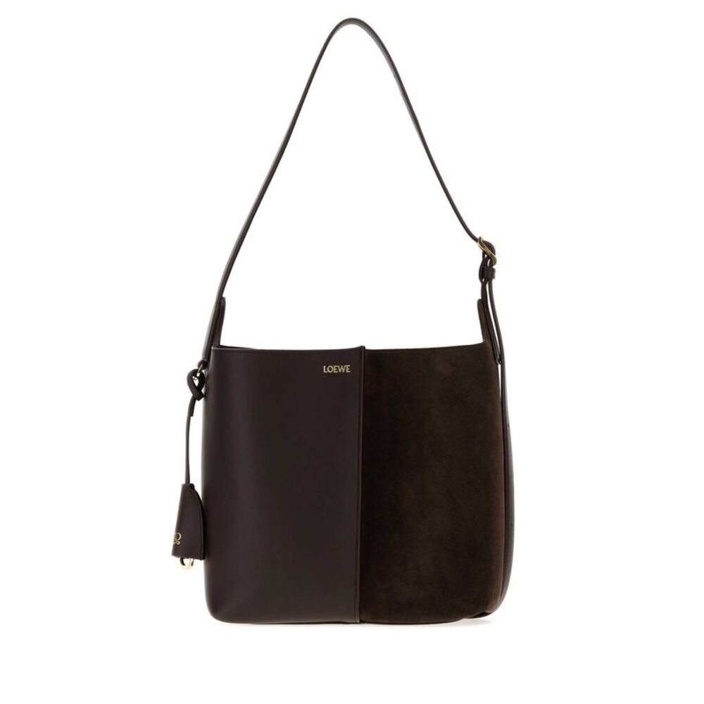 Loewe Women Brown Leather And Suede Medium Bilbao Bucket Bag